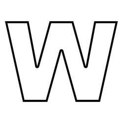 着色页: 字母W (字母和字母表) #194832 - 免费可打印着色页