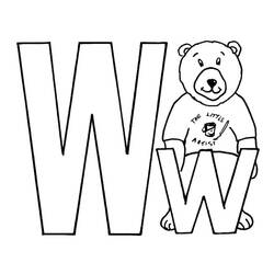 着色页: 字母W (字母和字母表) #194834 - 免费可打印着色页