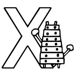 着色页: 字母X (字母和字母表) #194842 - 免费可打印着色页