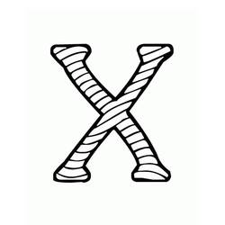 着色页: 字母X (字母和字母表) #194844 - 免费可打印着色页