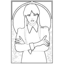 着色页: 星期三·亚当斯 (电影和电视剧) #189737 - 免费可打印着色页