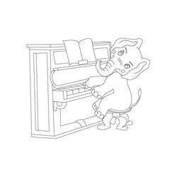 着色页: 钢琴 (音乐) #173506 - 免费可打印着色页