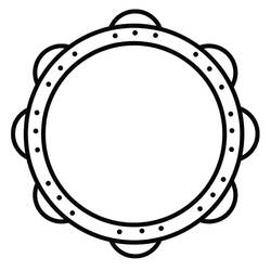 着色页: 铃鼓 (音乐) #176921 - 免费可打印着色页