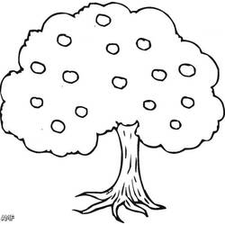 着色页: 苹果树 (自然与季节) #163758 - 免费可打印着色页