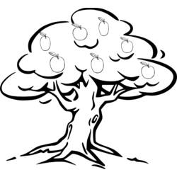 着色页: 苹果树 (自然与季节) #163779 - 免费可打印着色页