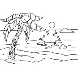 着色页: 海滩 - 免费可打印着色页