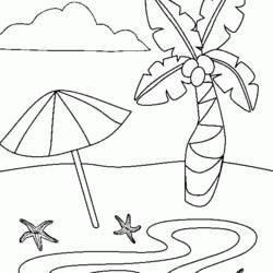 着色页: 海滩 (自然与季节) #158989 - 免费可打印着色页