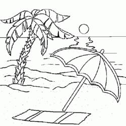 着色页: 海滩 (自然与季节) #158993 - 免费可打印着色页