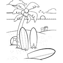着色页: 海滩 (自然与季节) #159002 - 免费可打印着色页