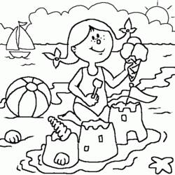 着色页: 海滩 (自然与季节) #159004 - 免费可打印着色页
