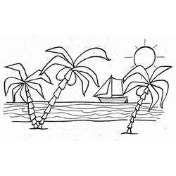 着色页: 海滩 (自然与季节) #159036 - 免费可打印着色页