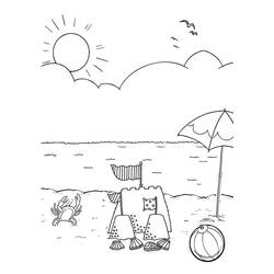 着色页: 海滩 (自然与季节) #159061 - 免费可打印着色页