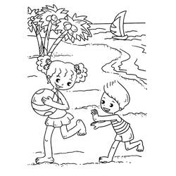 着色页: 海滩 (自然与季节) #159072 - 免费可打印着色页