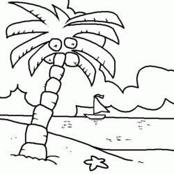 着色页: 海滩 (自然与季节) #159077 - 免费可打印着色页