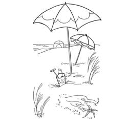 着色页: 海滩 (自然与季节) #159109 - 免费可打印着色页