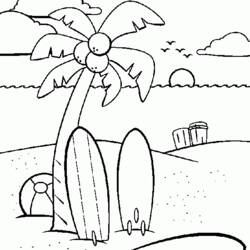 着色页: 椰子树 (自然与季节) #162118 - 免费可打印着色页