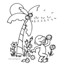 着色页: 椰子树 (自然与季节) #162379 - 免费可打印着色页
