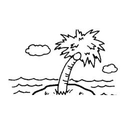 着色页: 椰子树 (自然与季节) #162391 - 免费可打印着色页