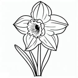 着色页: 水仙花 (自然与季节) #189978 - 免费可打印着色页