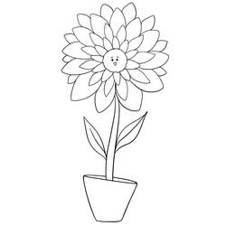 着色页: 大丽花 (自然与季节) #176525 - 免费可打印着色页