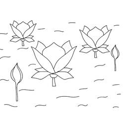 着色页: 莲花 (自然与季节) #182334 - 免费可打印着色页