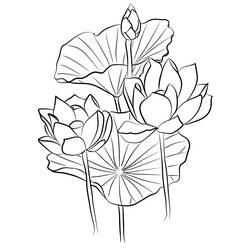 着色页: 莲花 (自然与季节) #182340 - 免费可打印着色页