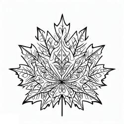 着色页: 枫叶 (自然与季节) #190221 - 免费可打印着色页