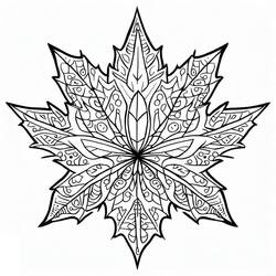 着色页: 枫叶 (自然与季节) #190223 - 免费可打印着色页