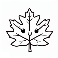 着色页: 枫叶 (自然与季节) #190228 - 免费可打印着色页