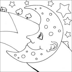 着色页: 月亮 (自然与季节) #155648 - 免费可打印着色页