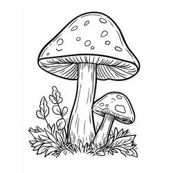 着色页: 蘑菇 (自然与季节) #217410 - 免费可打印着色页