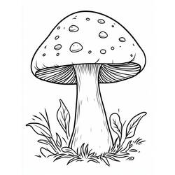 着色页: 蘑菇 (自然与季节) #217412 - 免费可打印着色页