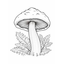 着色页: 蘑菇 (自然与季节) #217415 - 免费可打印着色页