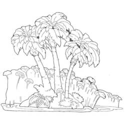着色页: 棕榈树 (自然与季节) #161126 - 免费可打印着色页