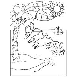 着色页: 棕榈树 (自然与季节) #161160 - 免费可打印着色页