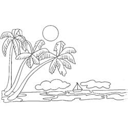着色页: 棕榈树 (自然与季节) #161199 - 免费可打印着色页