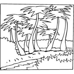 着色页: 棕榈树 (自然与季节) #200687 - 免费可打印着色页
