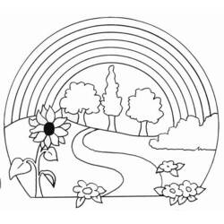 着色页: 彩虹 (自然与季节) #155351 - 免费可打印着色页