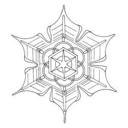 着色页: 雪花 (自然与季节) #160614 - 免费可打印着色页