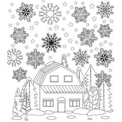 着色页: 雪花 (自然与季节) #190292 - 免费可打印着色页