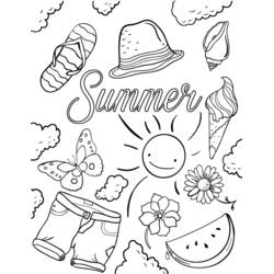 着色页: 夏季 - 免费可打印着色页