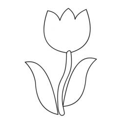 着色页: 郁金香 (自然与季节) #161625 - 免费可打印着色页