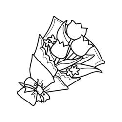着色页: 郁金香 (自然与季节) #161719 - 免费可打印着色页