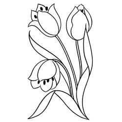 着色页: 郁金香 (自然与季节) #161748 - 免费可打印着色页