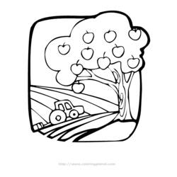 着色页: 苹果树 (自然) #163750 - 免费可打印着色页