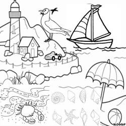 着色页: 海滩 (自然) #158976 - 免费可打印着色页