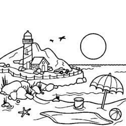 着色页: 海滩 (自然) #158988 - 免费可打印着色页
