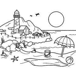 着色页: 海滩 (自然) #159003 - 免费可打印着色页