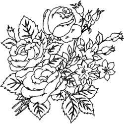 着色页: 一束鲜花 (自然) #160761 - 免费可打印着色页