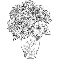 着色页: 一束鲜花 (自然) #160763 - 免费可打印着色页